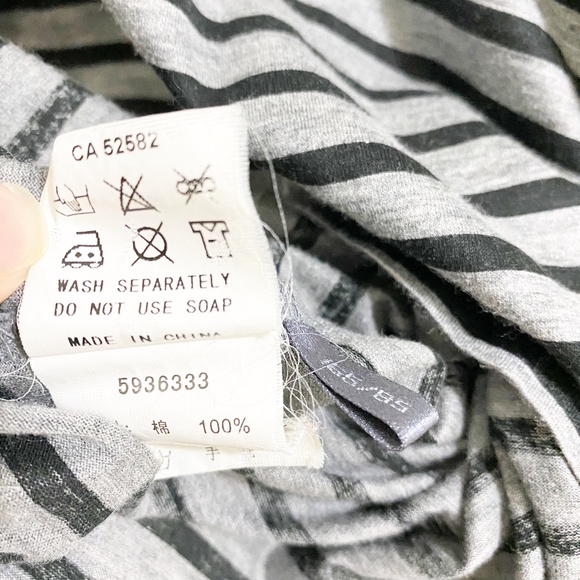 JNBY Striped Crew Neck T Shirt Black Grey M - Picture 4 of 7